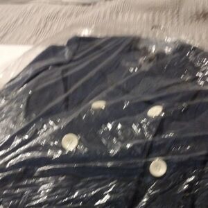 Elegant Men's Double-Breasted Navy Coat